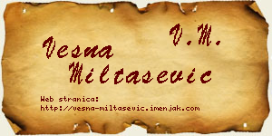 Vesna Miltašević vizit kartica
